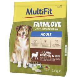   MultiFit Farmlove száraz kutyaeledel adult bárány&rizs 2,5kg