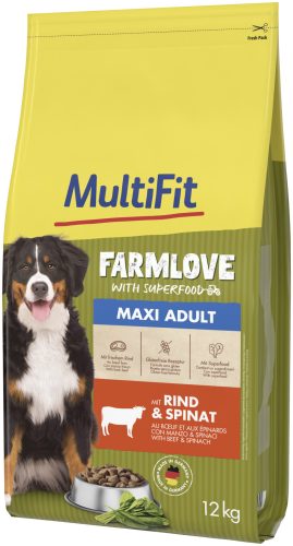 MultiFit Farmlove száraz kutyaeledel maxi adult marha 12kg