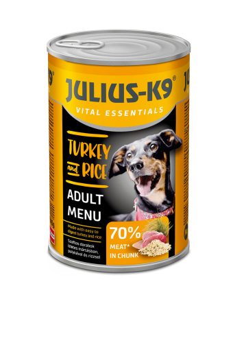 Julius – K9 kutya konzerv adult pulyka&rizs 12x1240g