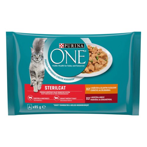 Purina One macska tasak MP steril csirke&marha 4x85g