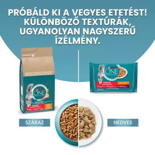 Purina ONE macska tasak MP steril csirke&marha 4x85g