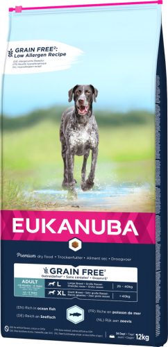Eukanuba Grain Free Large Breed száraz kutyaeledel adult hal 12kg