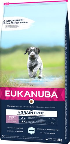 Eukanuba Grain Free Large Breed száraz kutyaeledel puppy hal 12kg