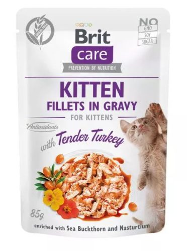 BRIT Care tasak kitten nedves eledel pulyka szószban 24x85g