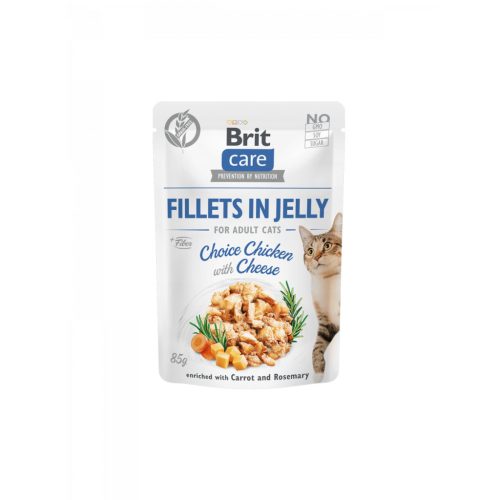 BRIT Care tasak adult nedves macskaeledel jelly csirke 24x85g