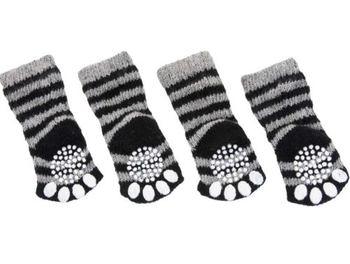 Flamingo szürke-fekete csúszásgátló zokni XS 4db