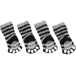 Flamingo szürke-fekete csúszásgátló zokni S 4db