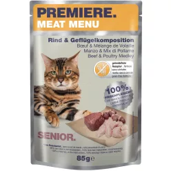   Premiere Meat Menu macska tasak senior marha&szárnyas 12x85g