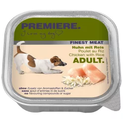 Premiere Finest Meat kutya tálka adult csirke&rizs 10x150g