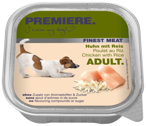Premiere Finest Meat kutya tálka adult csirke&rizs 10x150g
