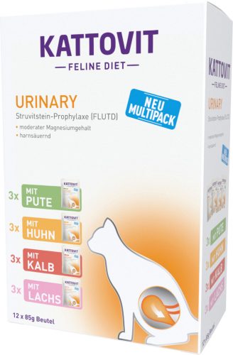 Kattovit Feline Diet MP tasak húgykő elleni macskaeledel válogatás 12x85g
