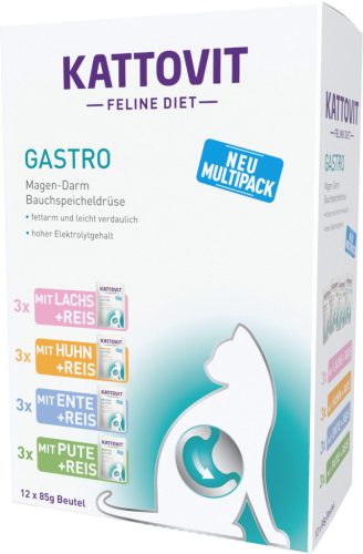 Kattovit Feline Diet MP tasak diétás macskaeledel válogatás 12x85g