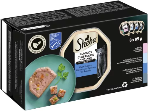 Sheba macska tálka MP halas válogatás 8x85g