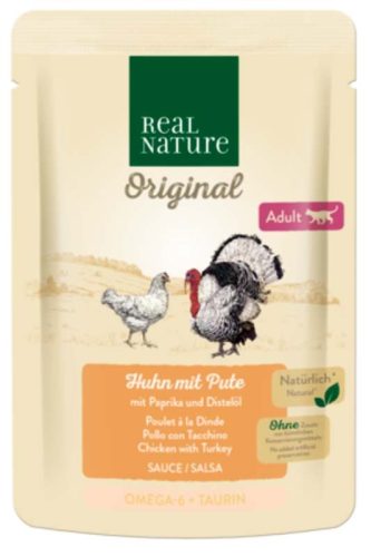 Real Nature Original macska tasak adult szárnyas szósz 12x85g