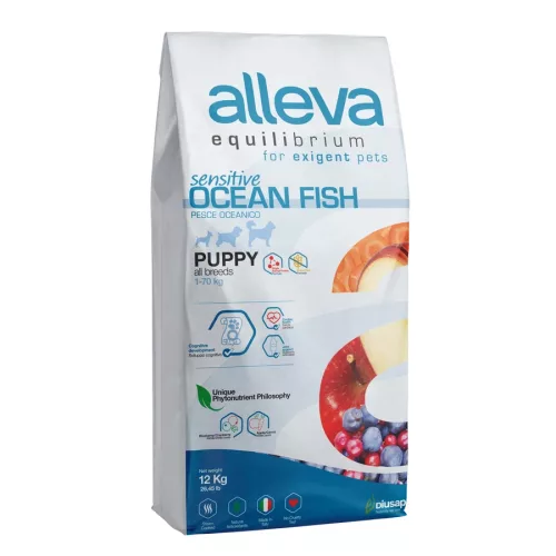 ALLEVA Equilibrium száraz kutyaeledel puppy hal 12kg
