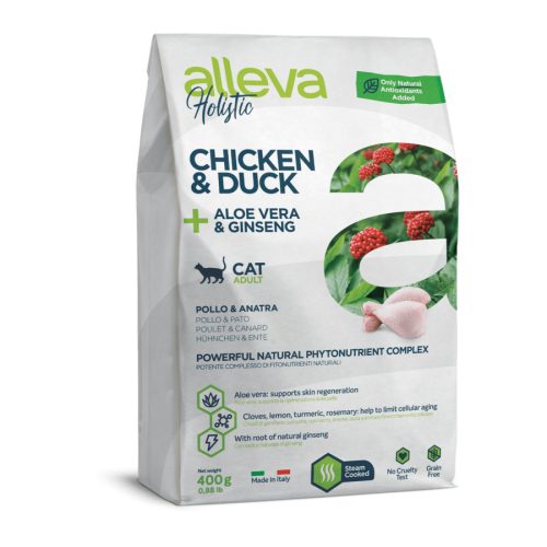 Alleva Holistic száraz macskaeledel adult csirke&kacsa 400g