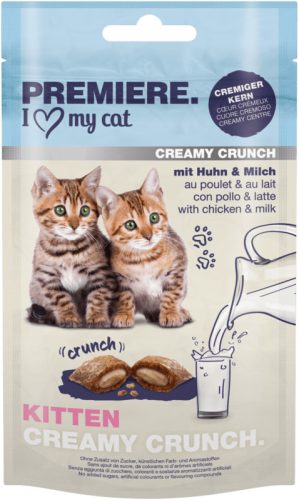 Premiere Creamy Crunch kitten macska jutalomfalat tej 60g