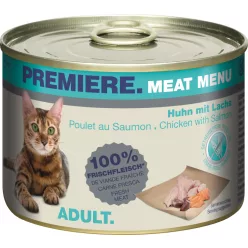 Premiere Meat Menü macska konzerv adult csirke&lazac 6x200g