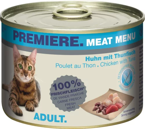 Premiere Meat Menü macska konzerv adult csirke&tonhal 6x200g
