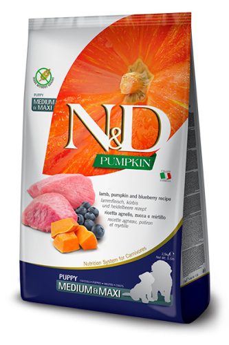 N&D Grain Free bárány&áfonya sütőtökkel puppy medium&large száraz kutyaeledel 2,5kg