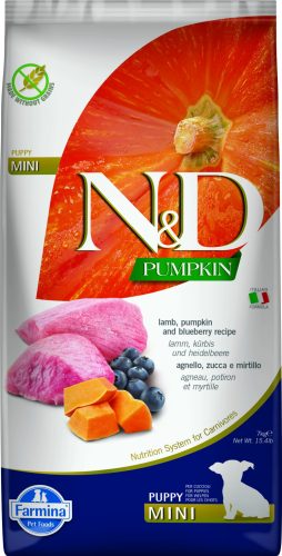 N&D Grain Free bárány&áfonya sütőtökkel puppy mini száraz kutyaeledel 7kg