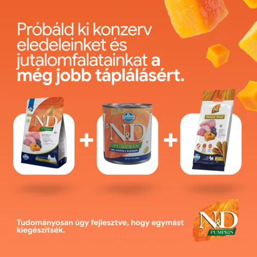 N&D Pumpkin Bárány & Áfonya Felnőtt Mini Száraz Kutyaeledel 7kg