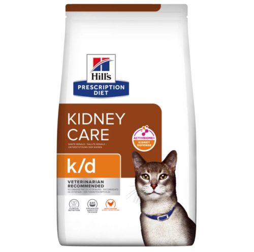 HILLS Prescription Diet vesekímélő száraz macskaeledel k/d csirke 8kg