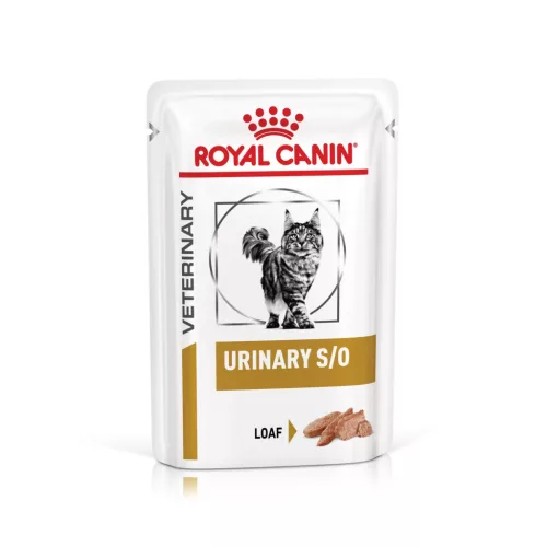 Royal Canin Veterinary Urinary s/o loaf pépes alutasak macskaeledel húgykő ellen 12x85g