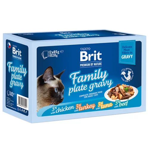 BRIT Family plate tasak adult macskaeledel szószban MP 12x85g