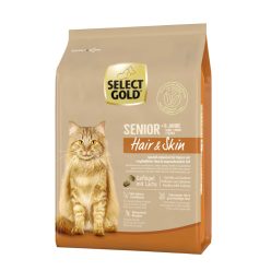   Select Gold Hair&Skin senior száraz macskaeledel szárnyas&lazac 2,5kg