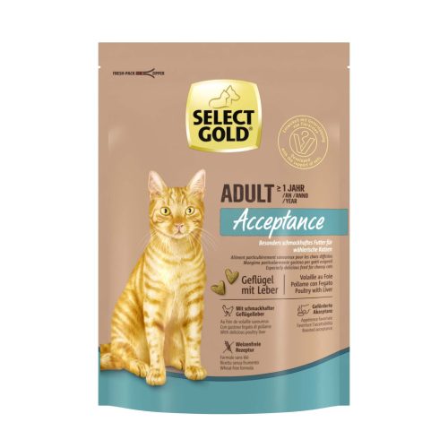 Select Gold Acceptance száraz macskaeledel adult szárnyas&máj 300g