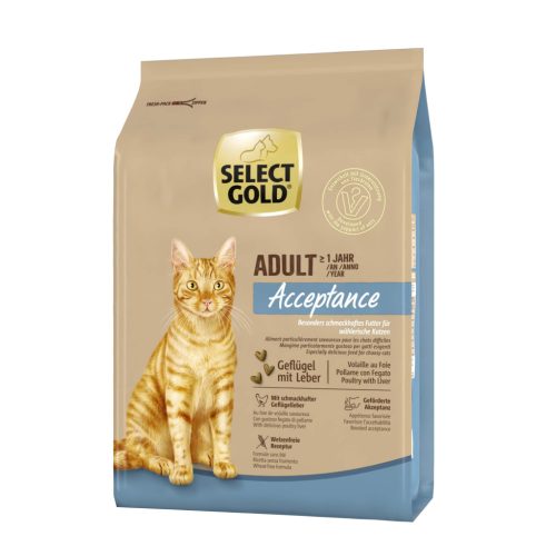 Select Gold Acceptance száraz macskaeledel adult szárnyas&máj 2,5kg
