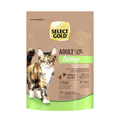 Select Gold Outdoor adult száraz macskaeledel szárnyas&rizs 300g