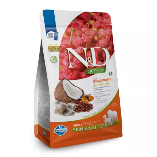 N&D Quinoa Skin & Coat Hering Száraz Kutyaeledel 2,5kg