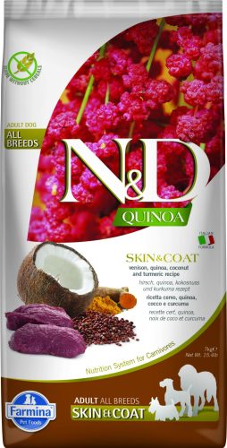 N&D Quinoa Skin&Coat száraz kutyaeledel vadhús 7kg