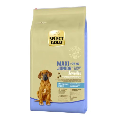 Select Gold Sensitive Maxi junior száraz kutyaeledel rovar 12kg