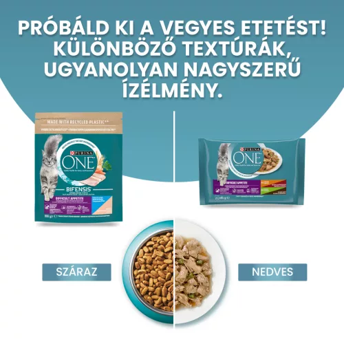Purina ONE  Bifensis Difficult Appetite  macska tasak MP csirke&pulyka 4x85g