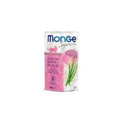   MONGE Supreme nedves macskaeledel tasak steril tonhal&quinoa&zöldbab 24x80g