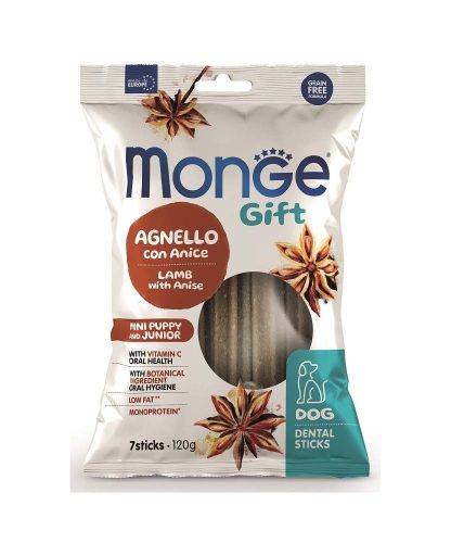 MONGE Gift Dental puppy mini bárány 120g