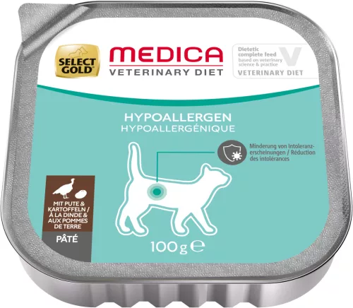 Select Gold Medica macska tálka hipoallergén pulyka&burgonya 16x100g