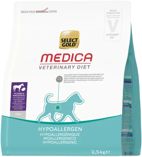 Select Gold Medica mini száraz kutyaeledel hipoallergén ló 2,5kg