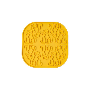 Fiboo Lollipop licking mat sárga 19x19 cm