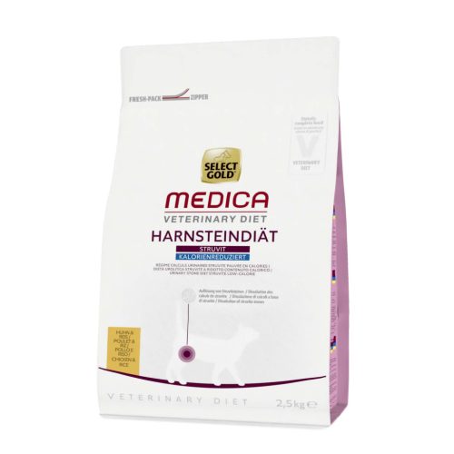 Select Gold Medica csökkentett kalóriatartalmú húgykő elleni száraz macskaeledel 2,5kg