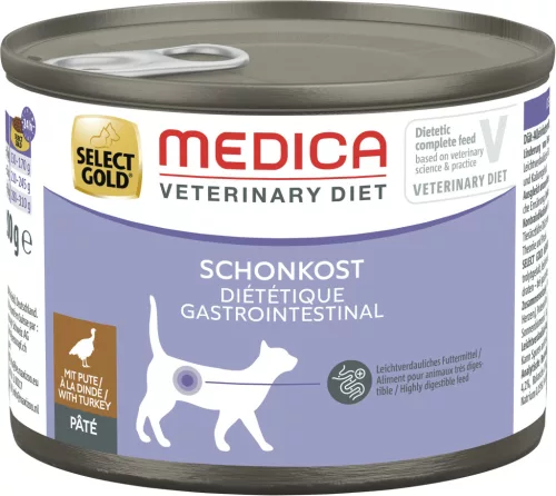 Select Gold Medica macska konzerv kímélő diéta pulyka 6x200g