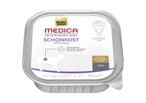 Select Gold Medica kímélő diétás kutya tálka pulyka&rizs 10x150g