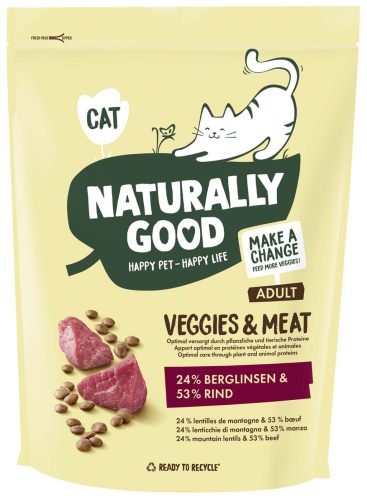 Naturally Good adult száraz macskaeledel marha 300g