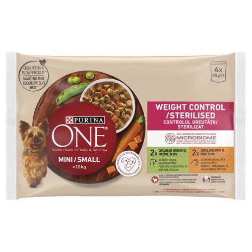 Purina One Mini kutya tasak MP Weight Control pulyka&csirke 4x85g