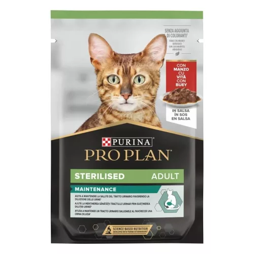 Pro Plan Sterilised Maintenance nedves macskaeledel tasak marha 26x85g