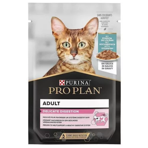 Pro Plan Delicate Digestion nedves macskaeledel tasak hal 26x85g