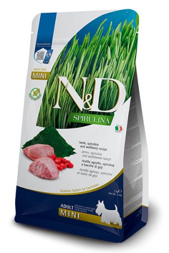 N&D Spirulina bárány&goji-bogyó adult mini száraz kutyaeledel 2kg